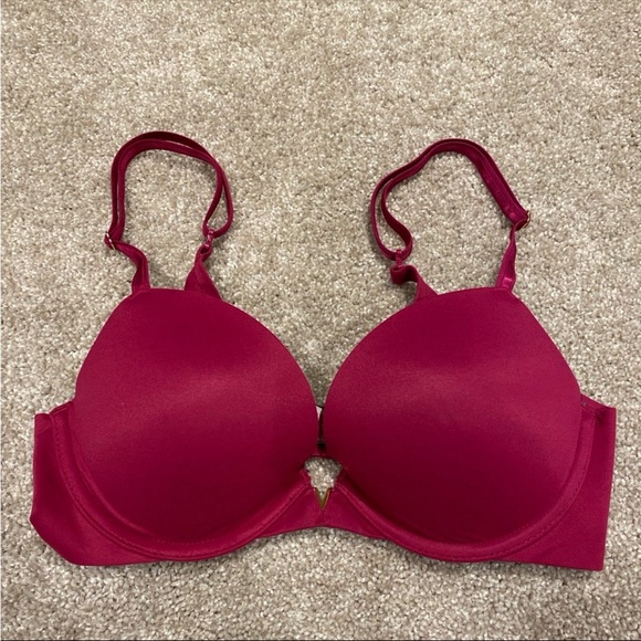 Victoria’s Secret Push Up Bra Size 32C Burgundy‎ - Picture 1 of 4